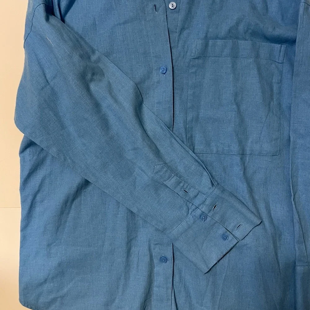 Abercrombie & Fitch Vibrant Blue Button-Down Shirt - Picture 6 of 10